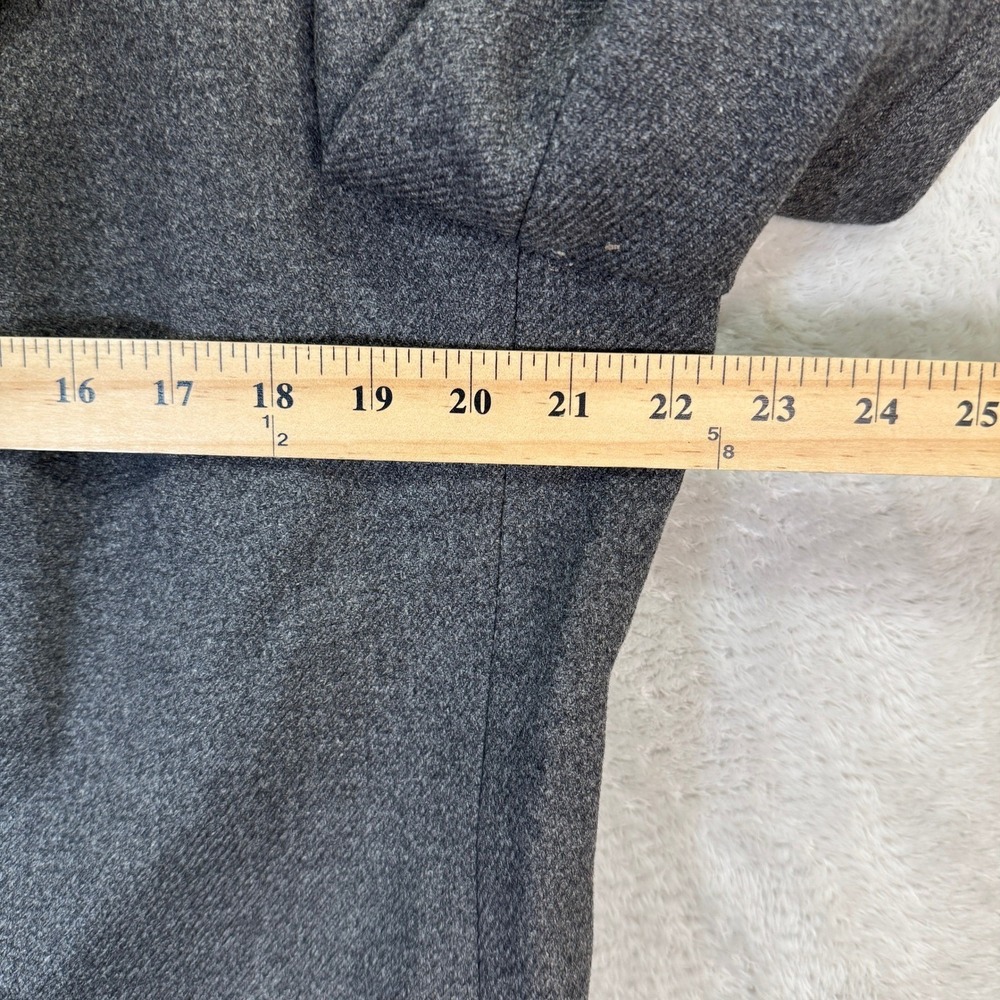 Vintage Bloomingdales E Thomas Mens 42L Charcoal Grey Wool Overcoat Heavy Casual - Picture 7 of 9